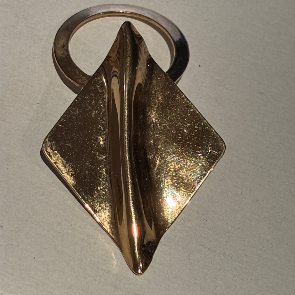 Gold Geometric scarf clip or pendant